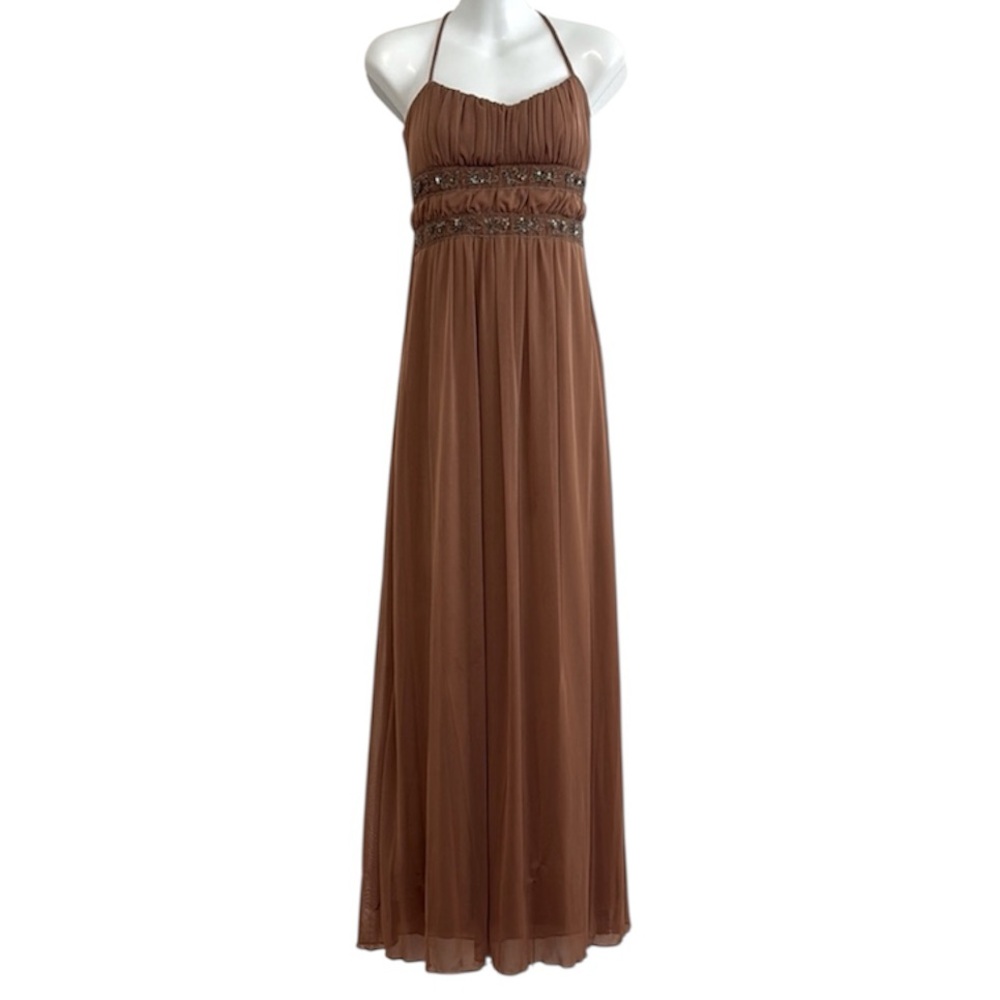 City Triangles Y2K Beaded Babydoll Mesh Overlay Maxi Dress Fairly Romantic Sz. S